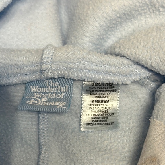 Disney Blue Fleece Footies with Hood and Embroidery - Picture 2 of 5